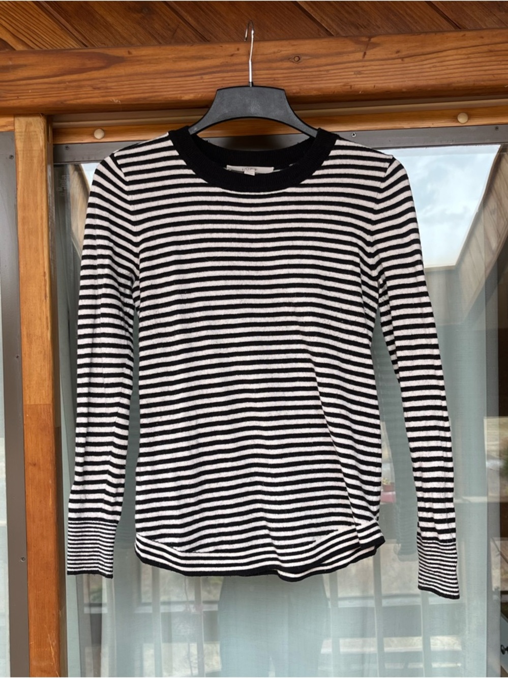 Classic Black & White Stripe Long Sleeve sweater